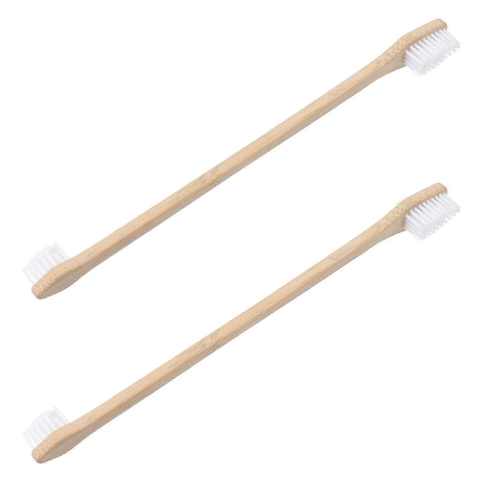 Dog Toothbrushes Bamboo Brush for Pet Cleaning Tools 4Pcs Double-Head
