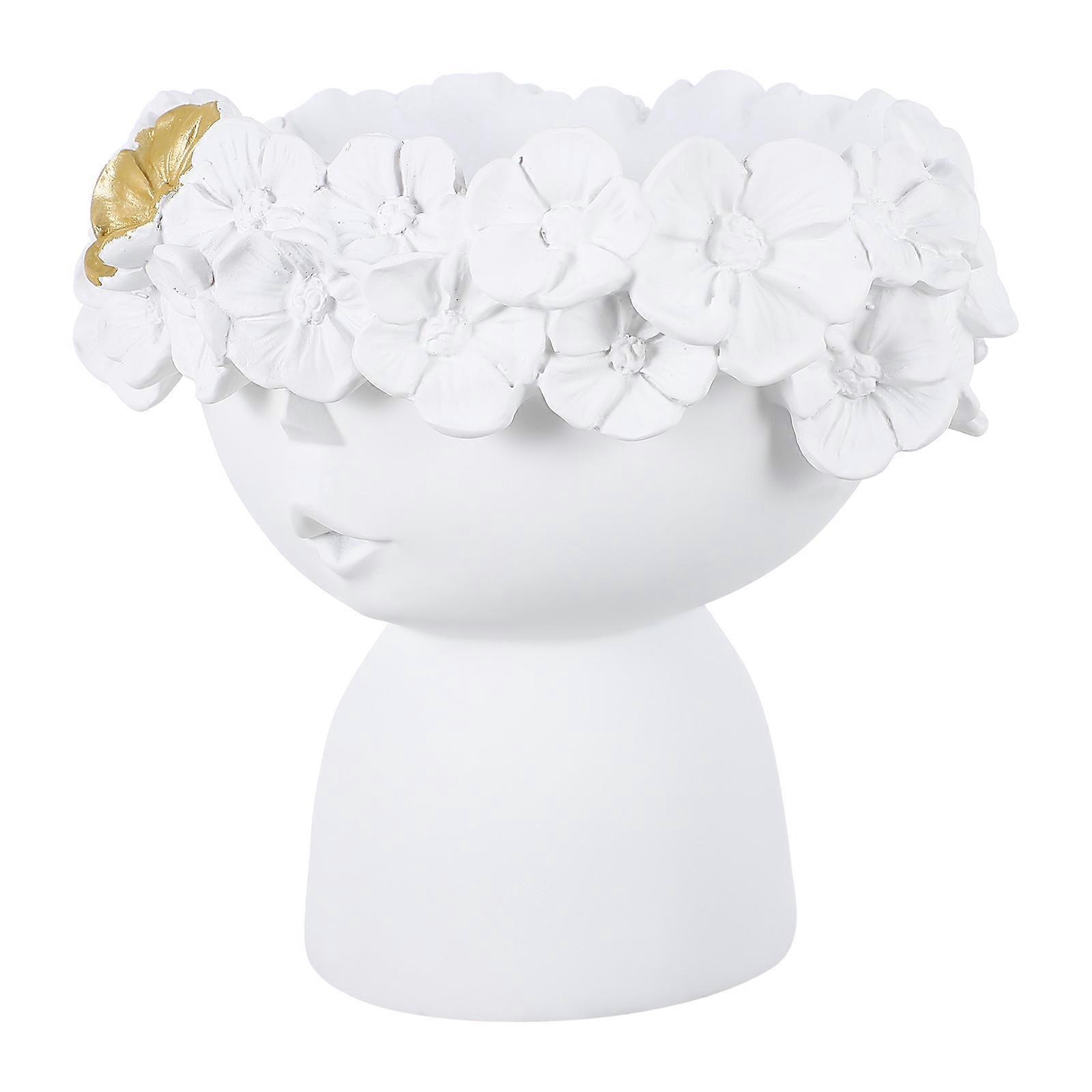 Creative White Resin Flower Vase for Home Decor 2Pcs Set