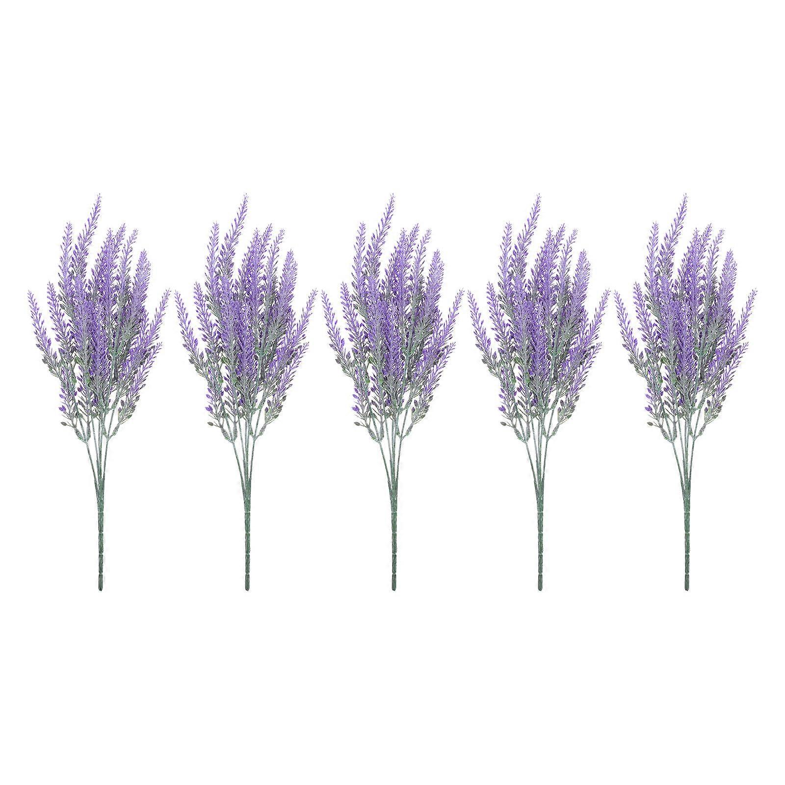 Artificial Lavender Simulation Lavenders Plastic Plants for Decoration 5Pcs