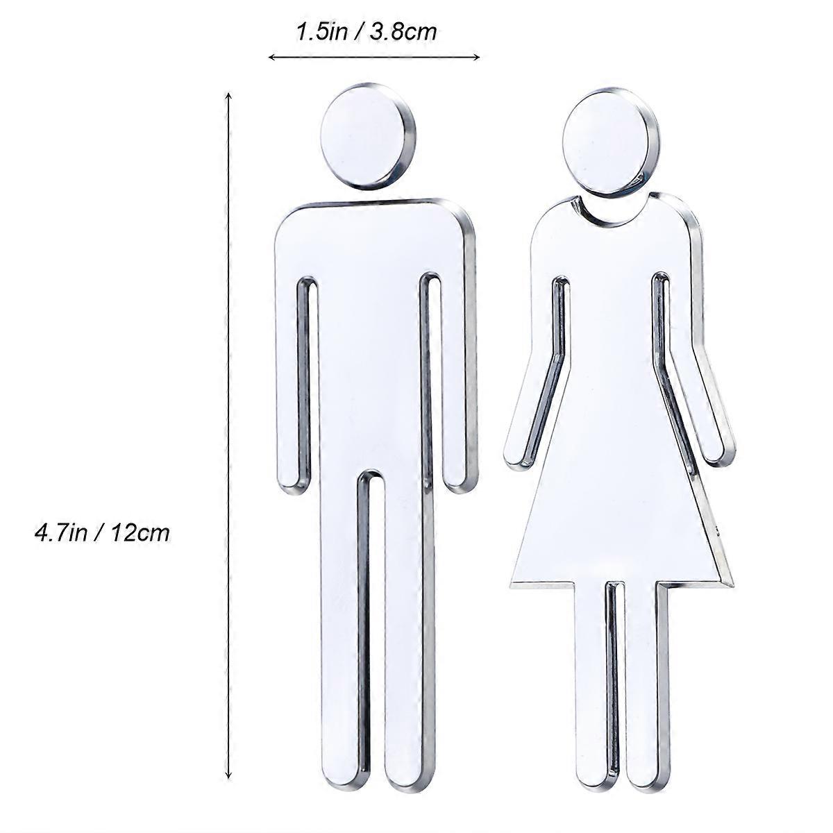 Autocollant mural miroir pour toilettes, 1 paire, pour usage public