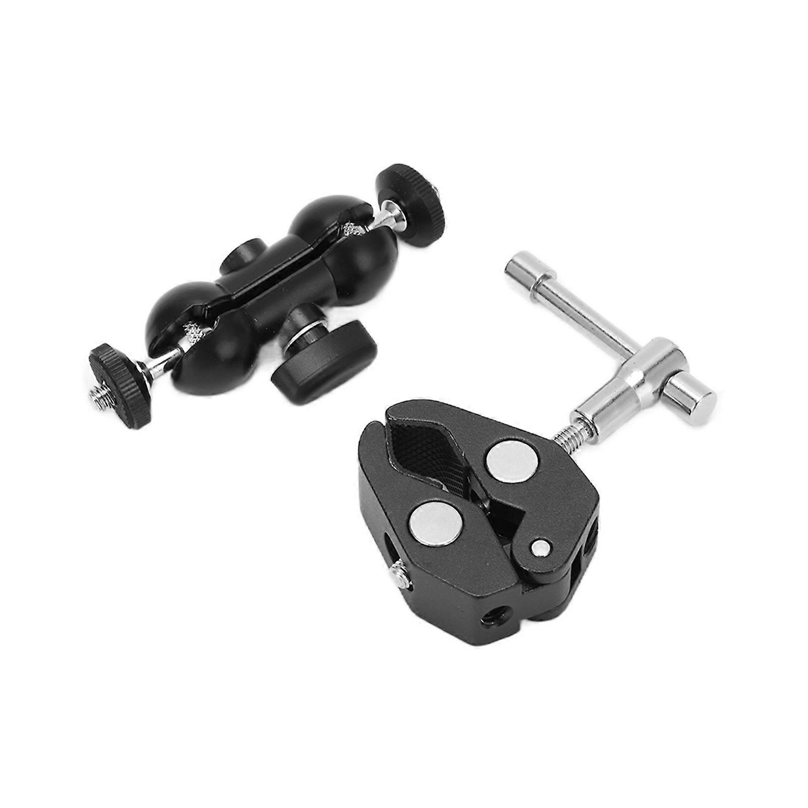 Camera Clamp Mount 360 Rotation Crab Ballhead Arm Clamp Mount with 1/4inch Screw Hole Mini Ball Head