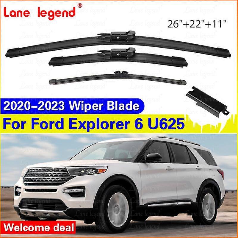 Applies to Wiper Front & Rear Wiper Blades Set For Ford Explorer 6 U625 2020 - 2023 Windshield Windscreen Window Brush 26"+22"+11"