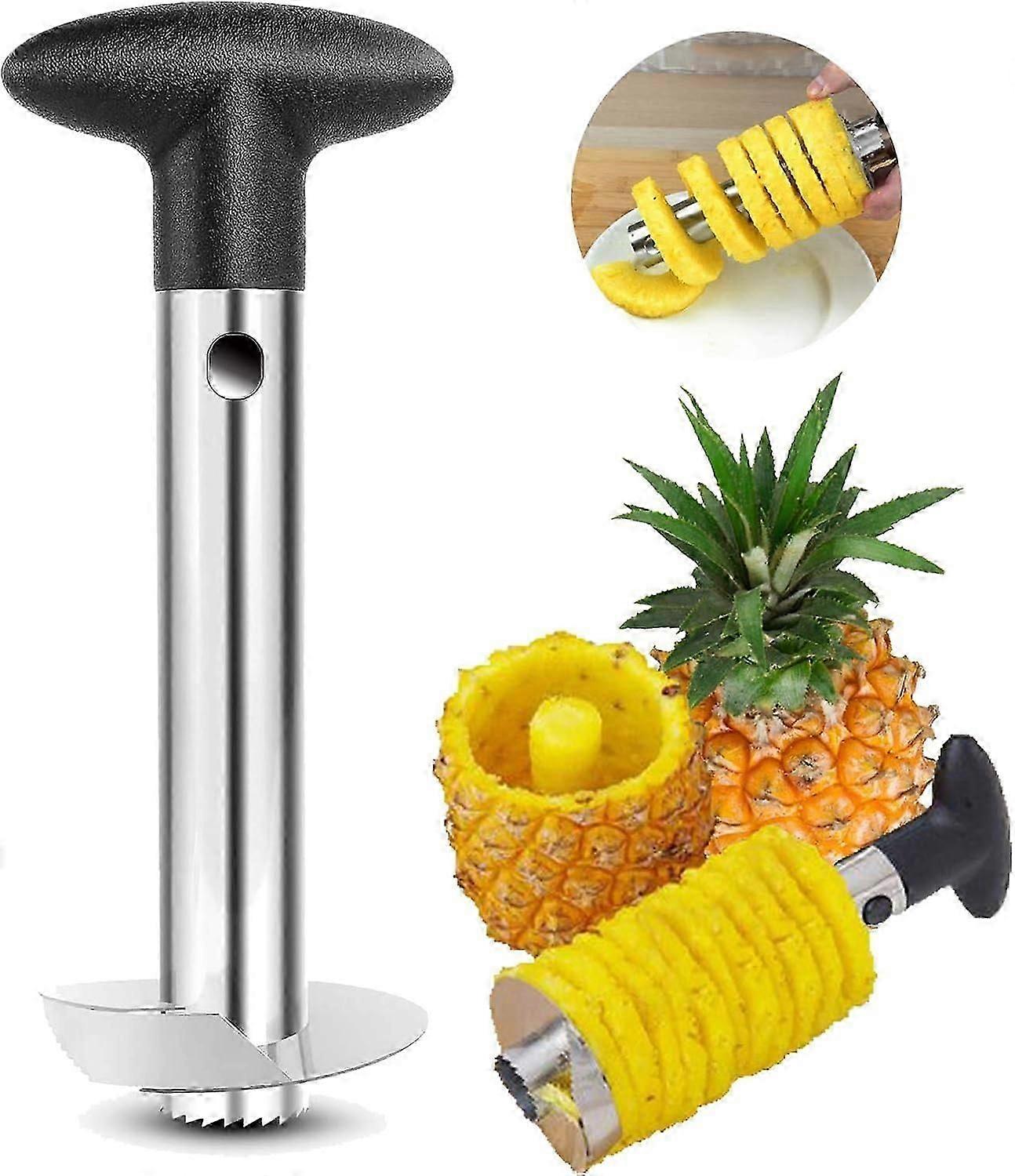 Stainless Steel Pineapple Core Remover Tool with Sharp Blade All-in-One Pineapple Tool Peeler Slicer Cut Pineapple Quickly and Easily