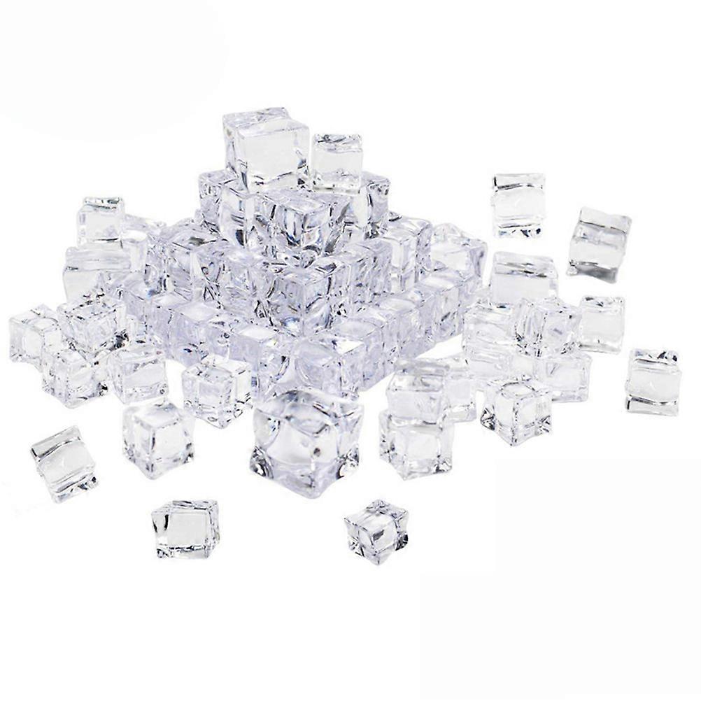 Ice Cubes Ornaments Acrylic Ice Block for Decoration 144Pcs Transparent