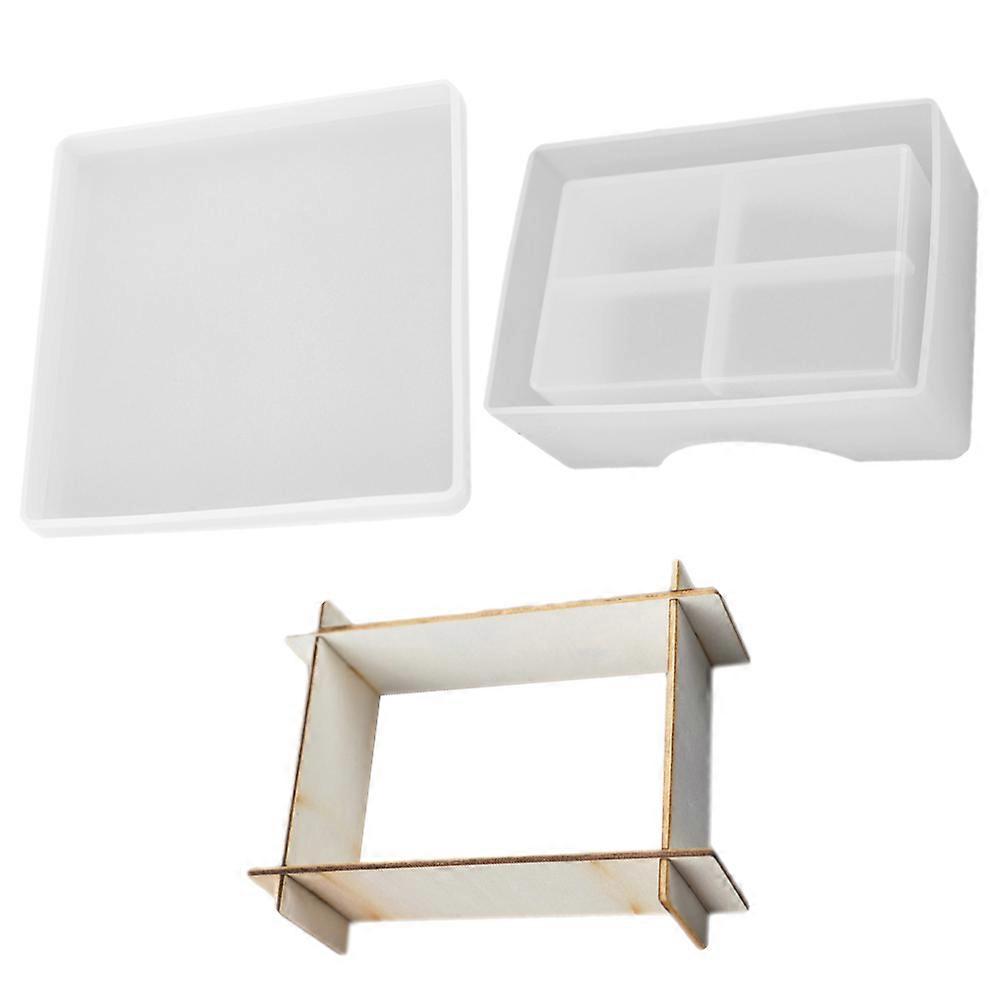 Square Coaster Mold Kit for Handmade Coasters 3Sets Transparent Silicone Frame