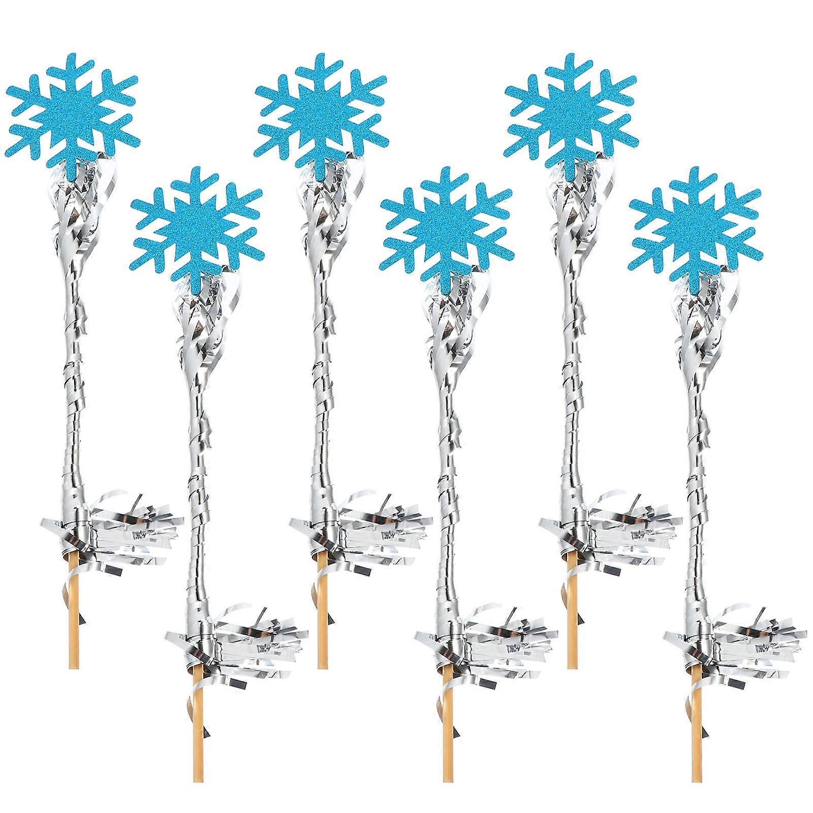 Wedding Snowflake Sticks Decorative Fairy Wands for Performance 12Pcs Props