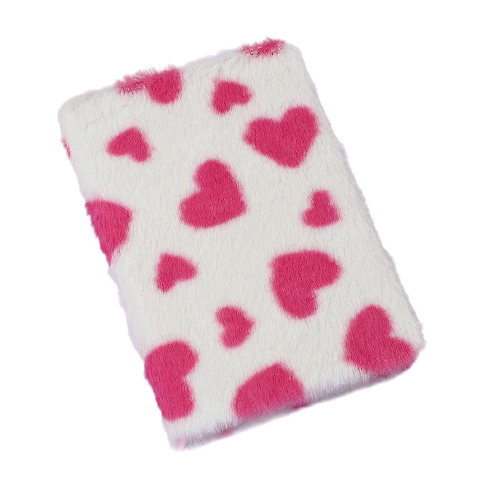 A 5 Plush Notebook 80 Sheets Aesthetic Notebook Cartoon Journal Notebook Daily Notepads Stationery Notepads for Student Rose Red 26s