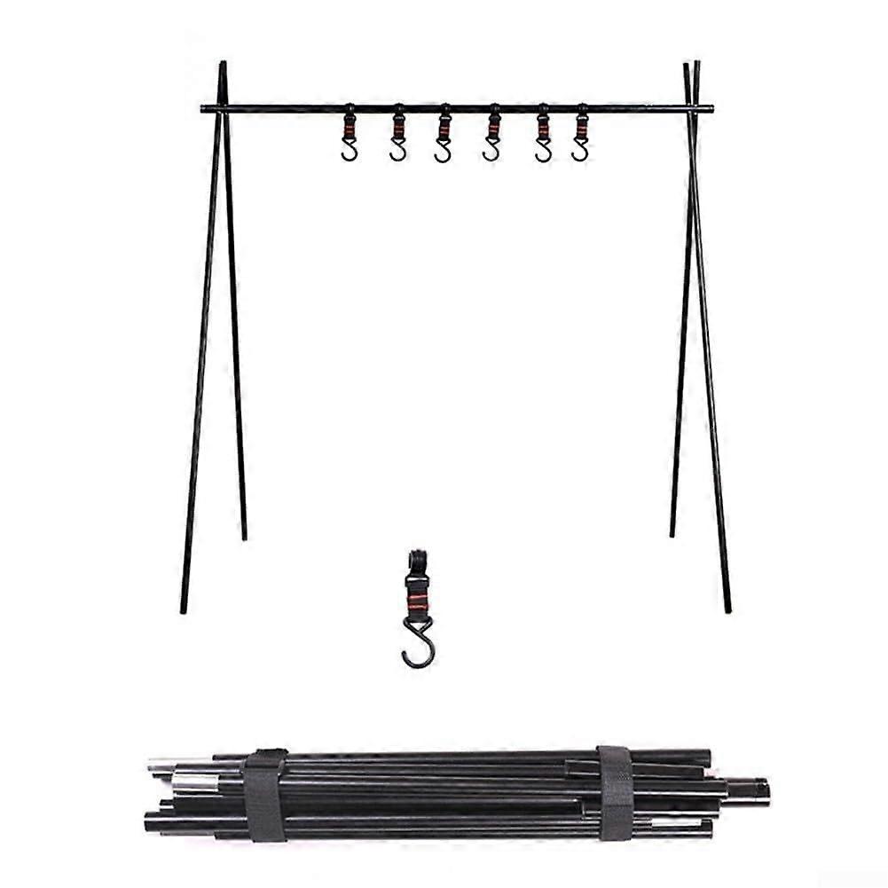 Portable Camping Hook Rack Folding Tripod Hanger Aluminium Alloy Lightweight Cooking Stand Large Clothes Drying Stand