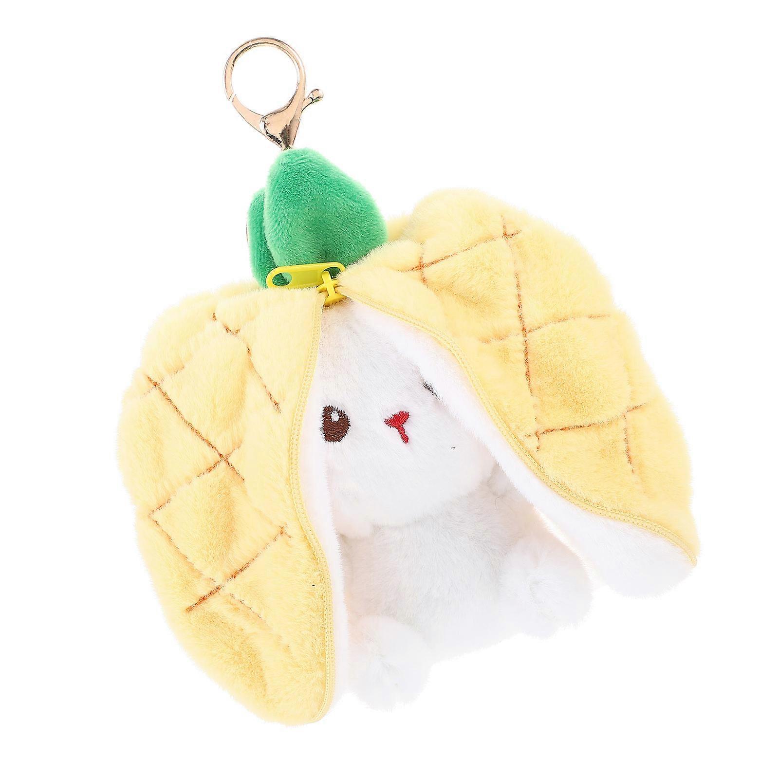 Plush Bunny Doll Zipper Keychain Decorative Pendant