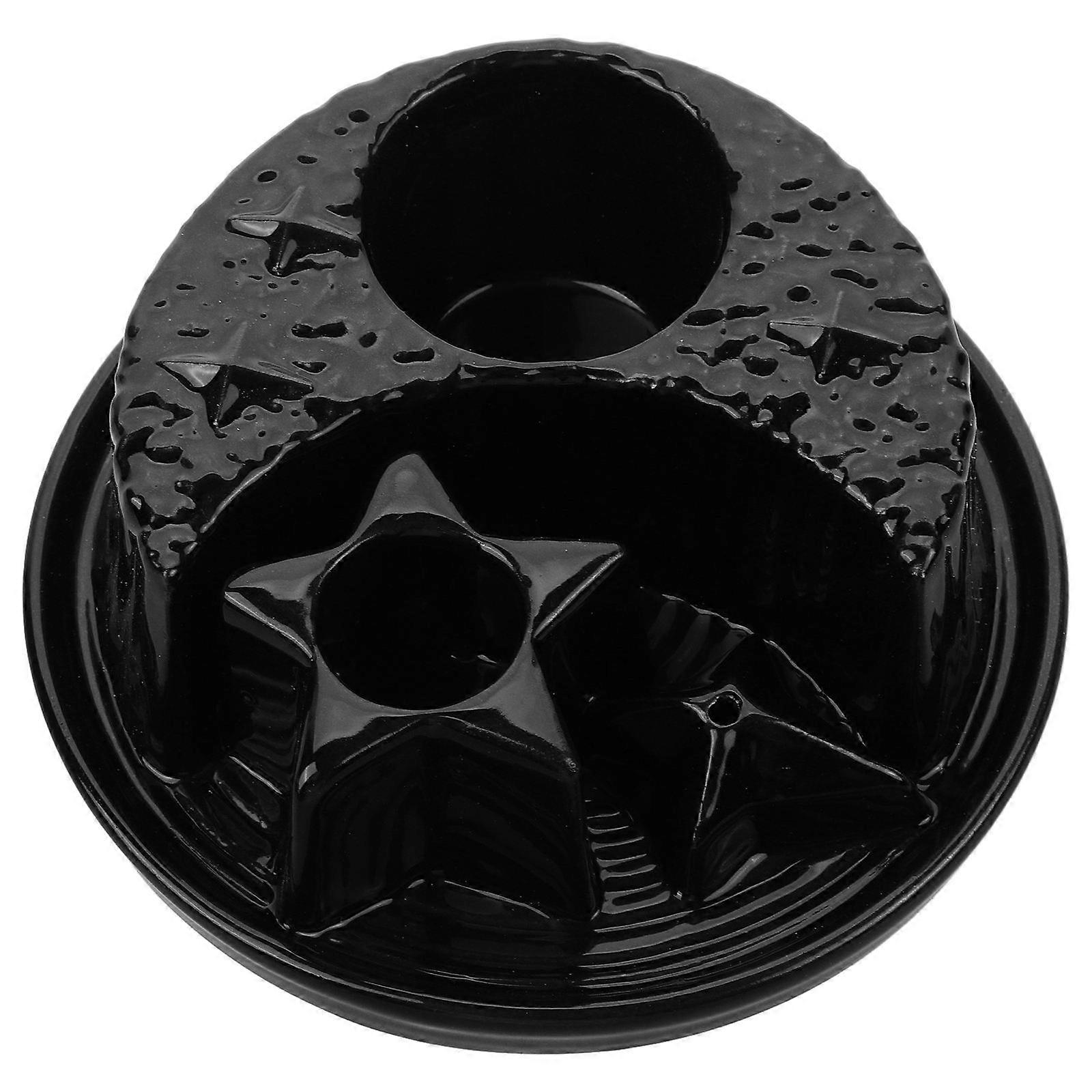 Sage Holder for Burning Ceramic Incense Stand 2Pcs Black