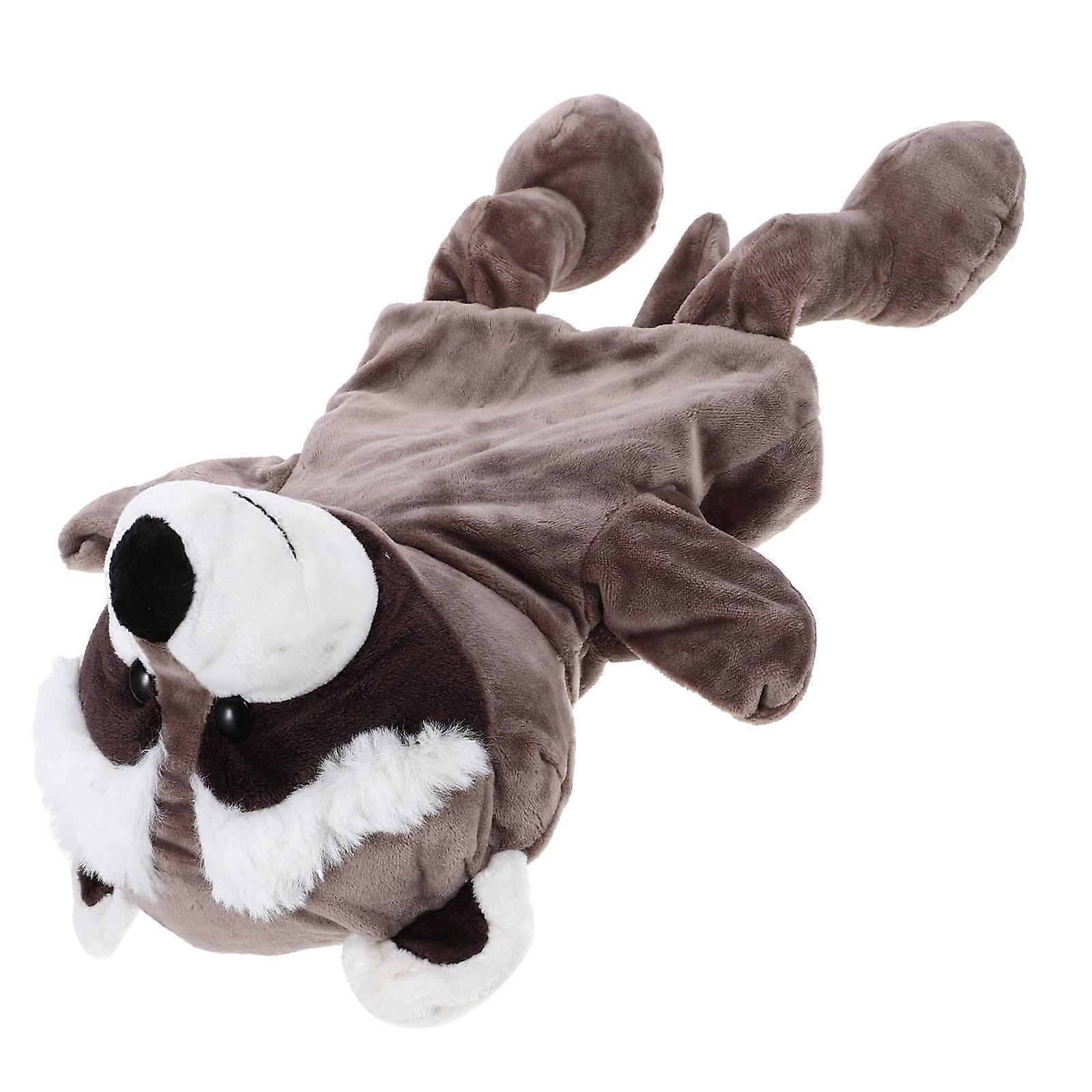 Plush Raccoon Hand Puppet Animal Toy for Interactive Kids Playing