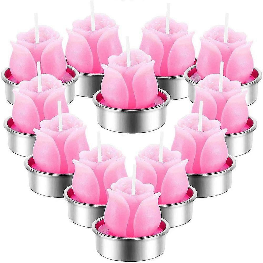 12 Cactus Candles, Succulent Candles For Artificial Plants, Valentine's Day Rosing Rose For Parties