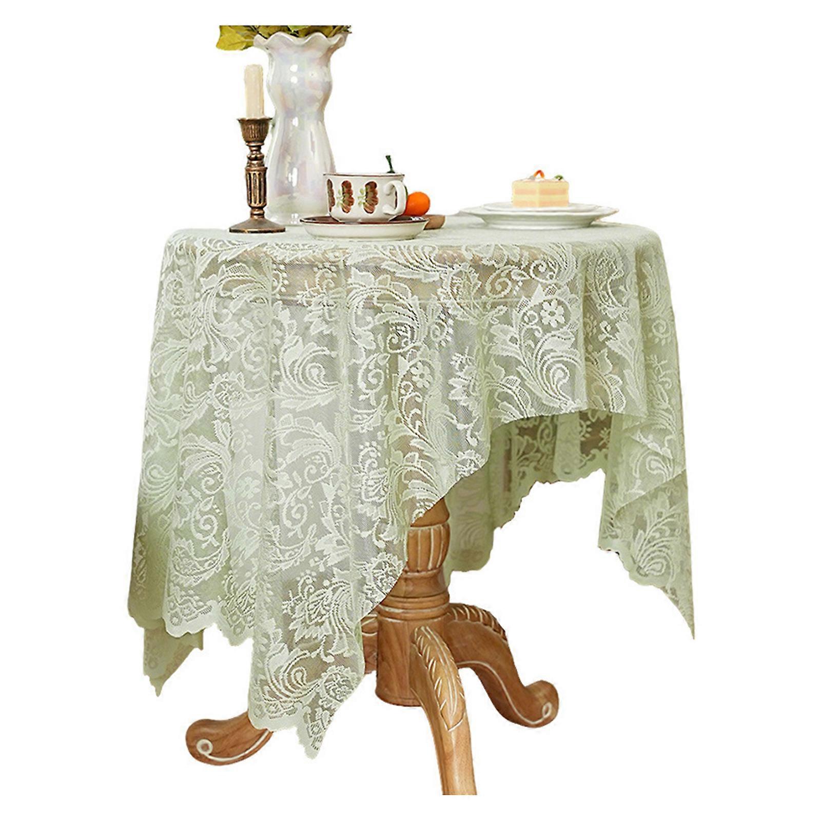 Düğün İçin Uygun Dantel Masa Örtüsü, Karmaşık File Desenli, Hafif, Solmaya Dayanıklı Polyester Kumaş, Parti Dekorasyonları İçin, Açık Yeşil