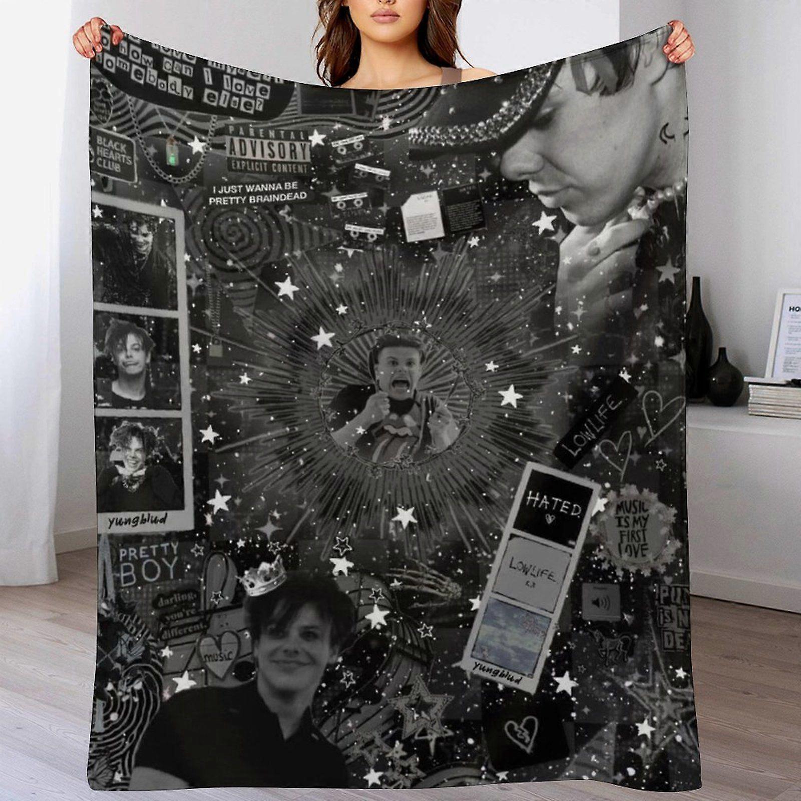 Yungblud Lightweight Soft Blanket for Camping Movie Nights Chilly Weather Anti-Wrinkle Durable Feel