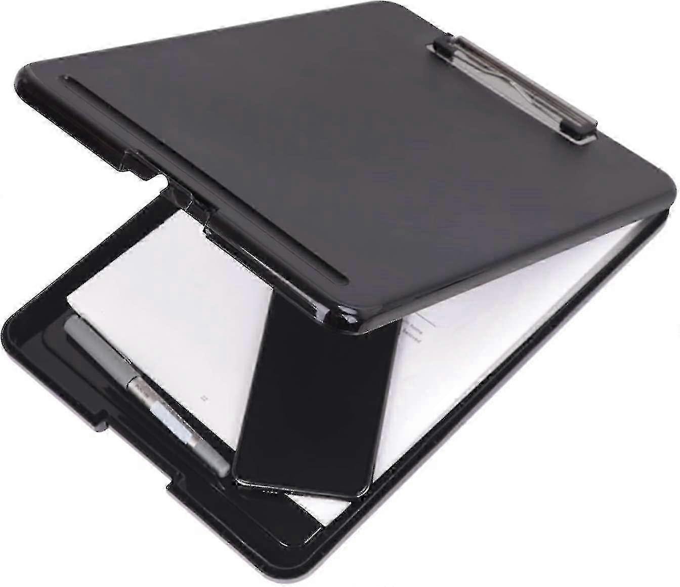 Heavy duty clipboard with storage for office documents, A4 size, black