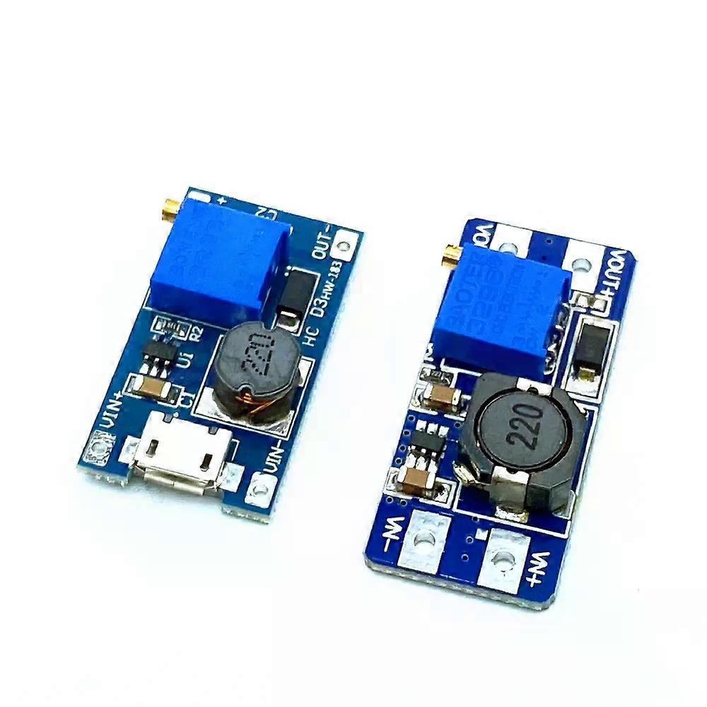 MT3608 DC-DC Adjustable Boost Module 2A Boost Plate Step Up Module with MICRO USB 2V-24V to 5V 9V 12V 28V