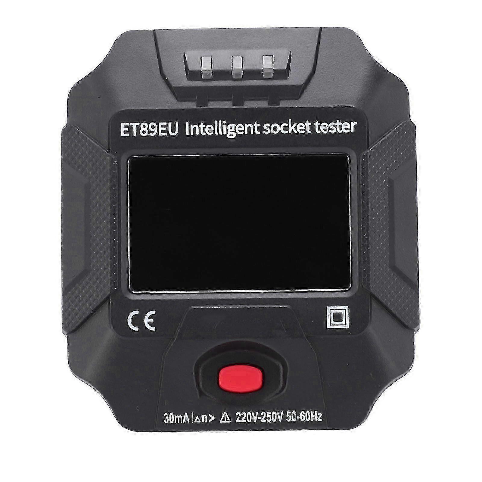 ET89EU Intelligent Socket Tester LCD Display Voltage Frequency Detector for Home Appliance EU AC220V?250V