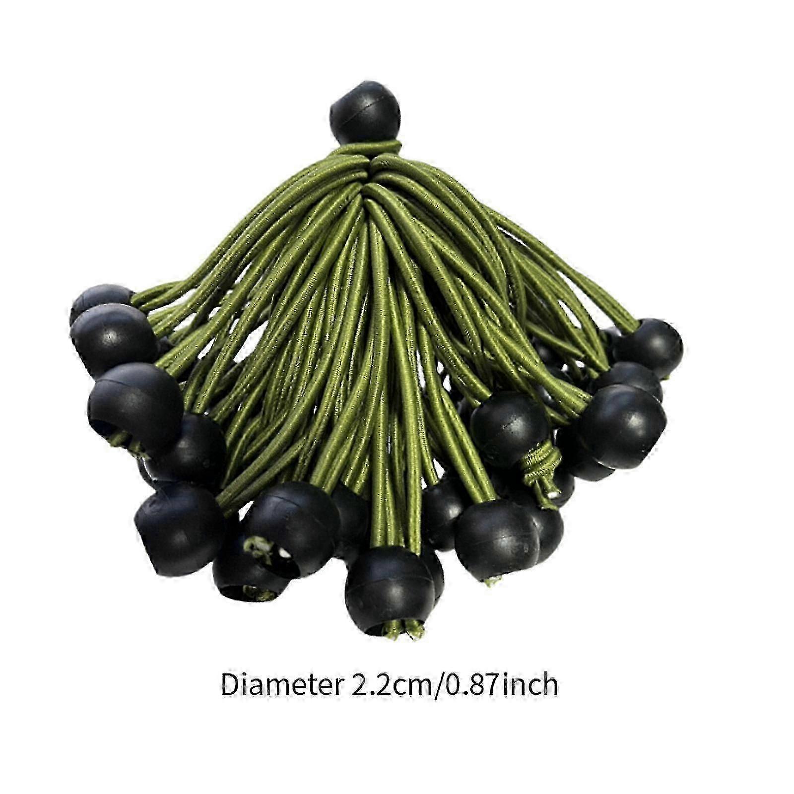 20x Ball Bungee Cords Elastic Practical Bungee Balls for Canopy Shelter Tarp Black