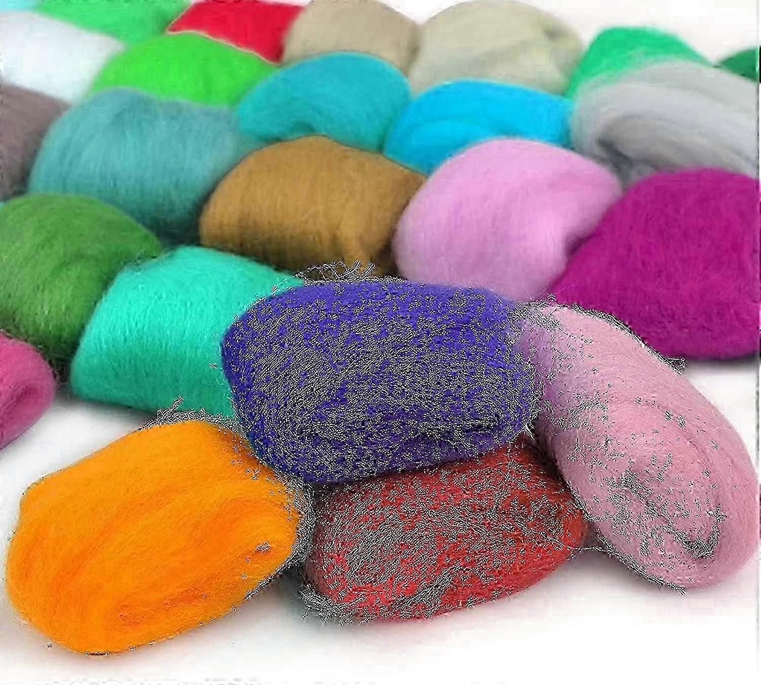 40 Colors Felting Wool Set With Felting Wool Tools Needle Felting Set Felting Wool Fairytale Wool Needle Felting Wool Set Felting Wool Rovin