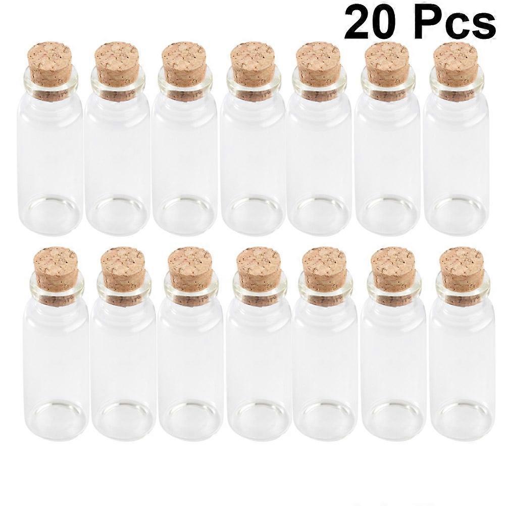 20pcs Mini Cork Glass Bottles, 40ML Transparent Wish Jars, Portable Storage for Tea, Home Party, Office - 30x80mm