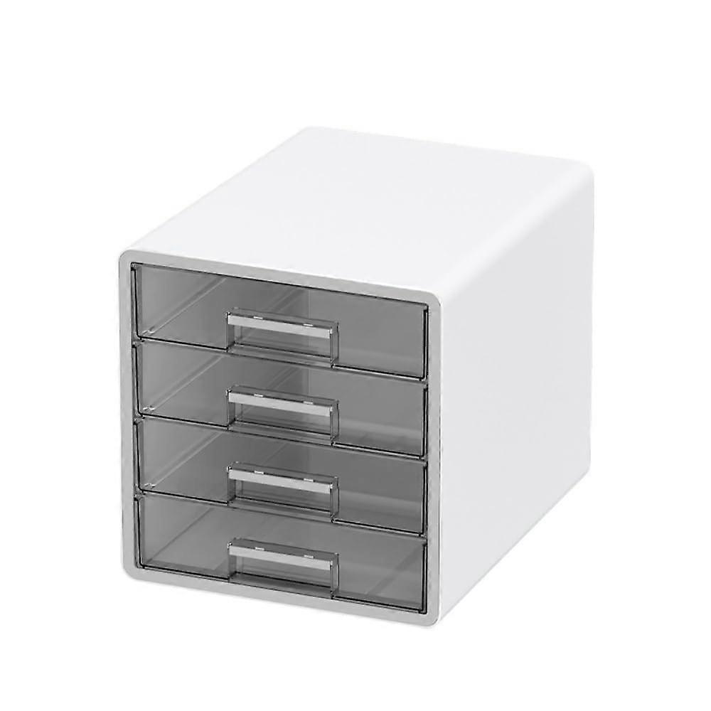 Stackable PP Storage Cabinet Drawer Grey For Desktop Documents And Cosmetics Modern Minimalist Style