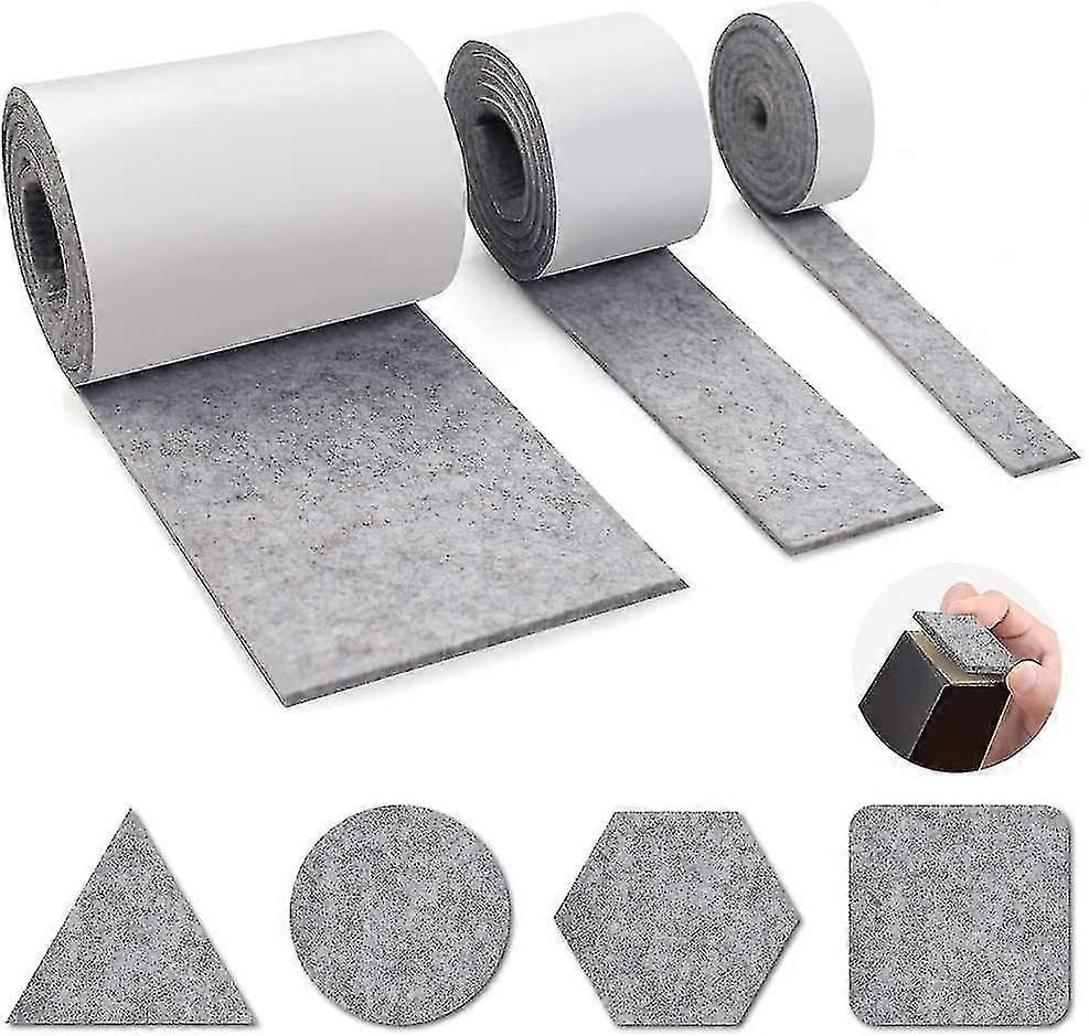 Αυτοκόλλητα έπιπλα Τσόχα, 3 ρολά γκρι τσόχα pad 100cm X 10cm + 100cm X