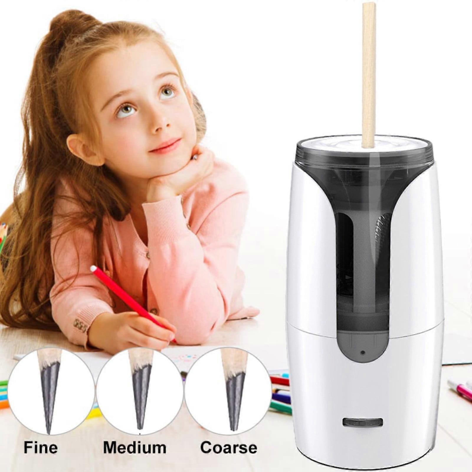 Electric Pencil Sharpener for Colored Pencils, Auto Stop, Super Fast, compatible with Sharp, Plug-in Design for Office/Home-Black