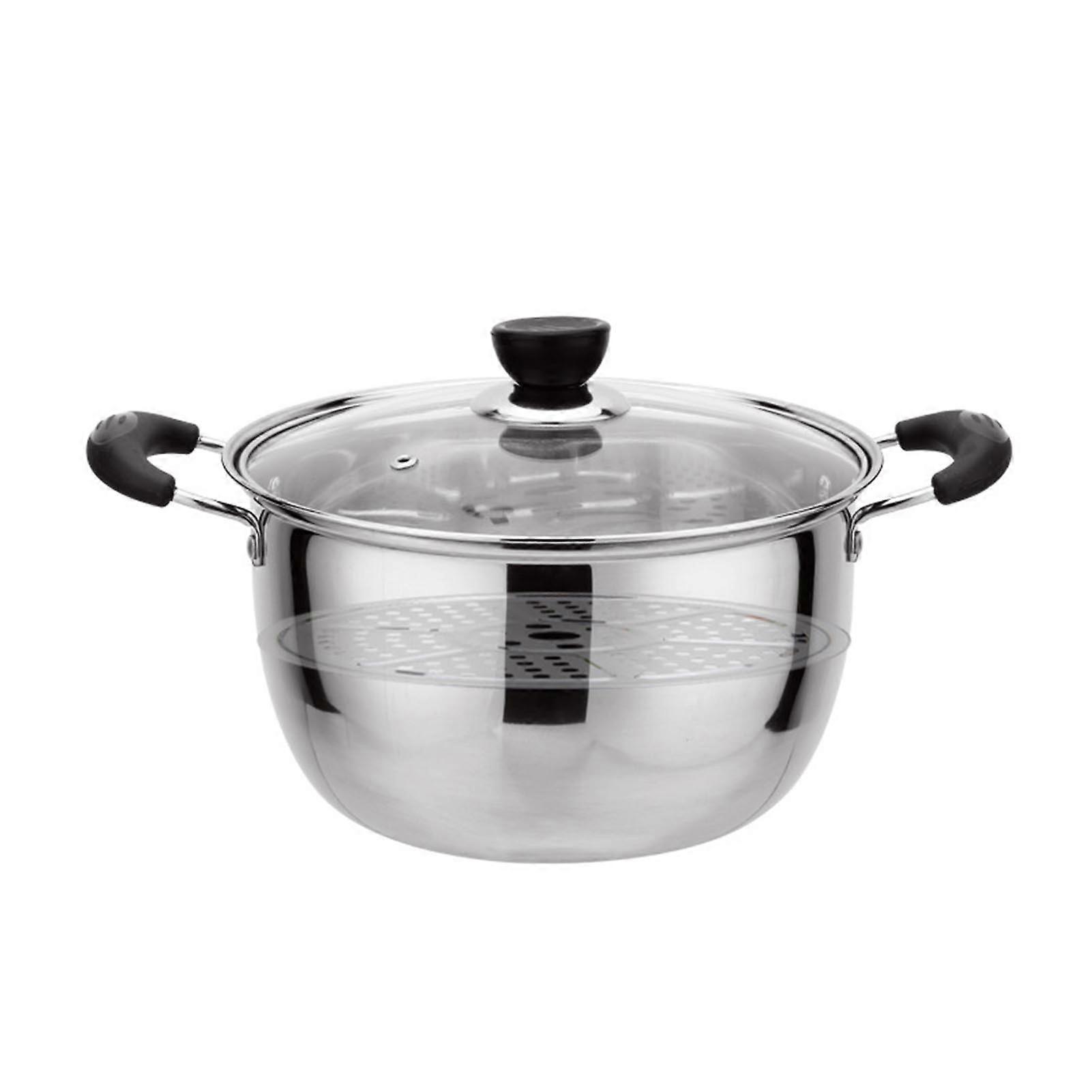 Soup Pot with Steaming Sheet Stainless Steel Cooking Mini Steaming Pot Multi Functional Cookware