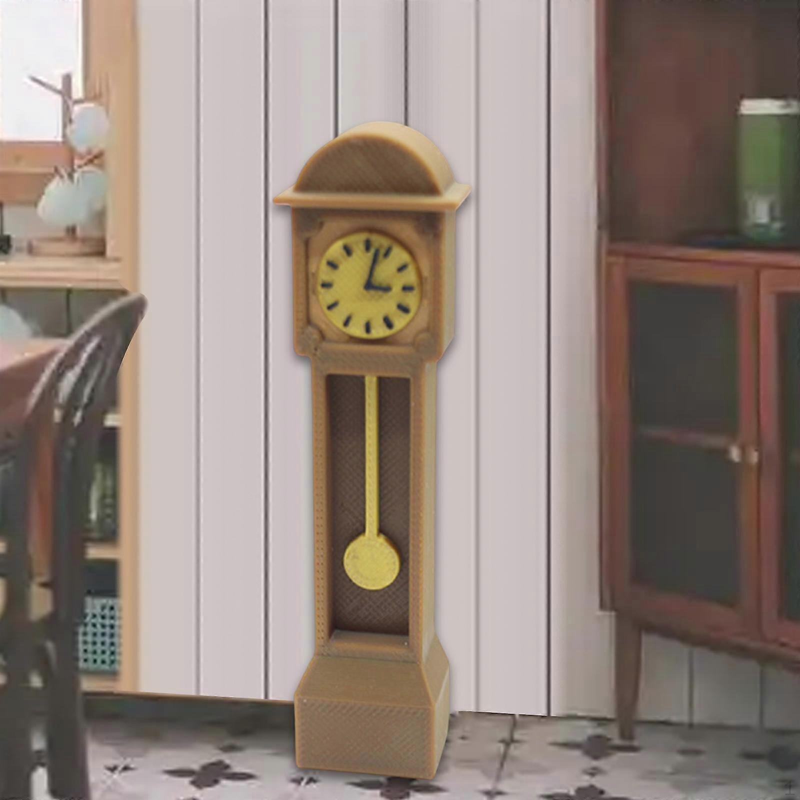 Miniature Dollhouse Floor Clock Toy Model 1/12 Scale Grandfather Retro Classic