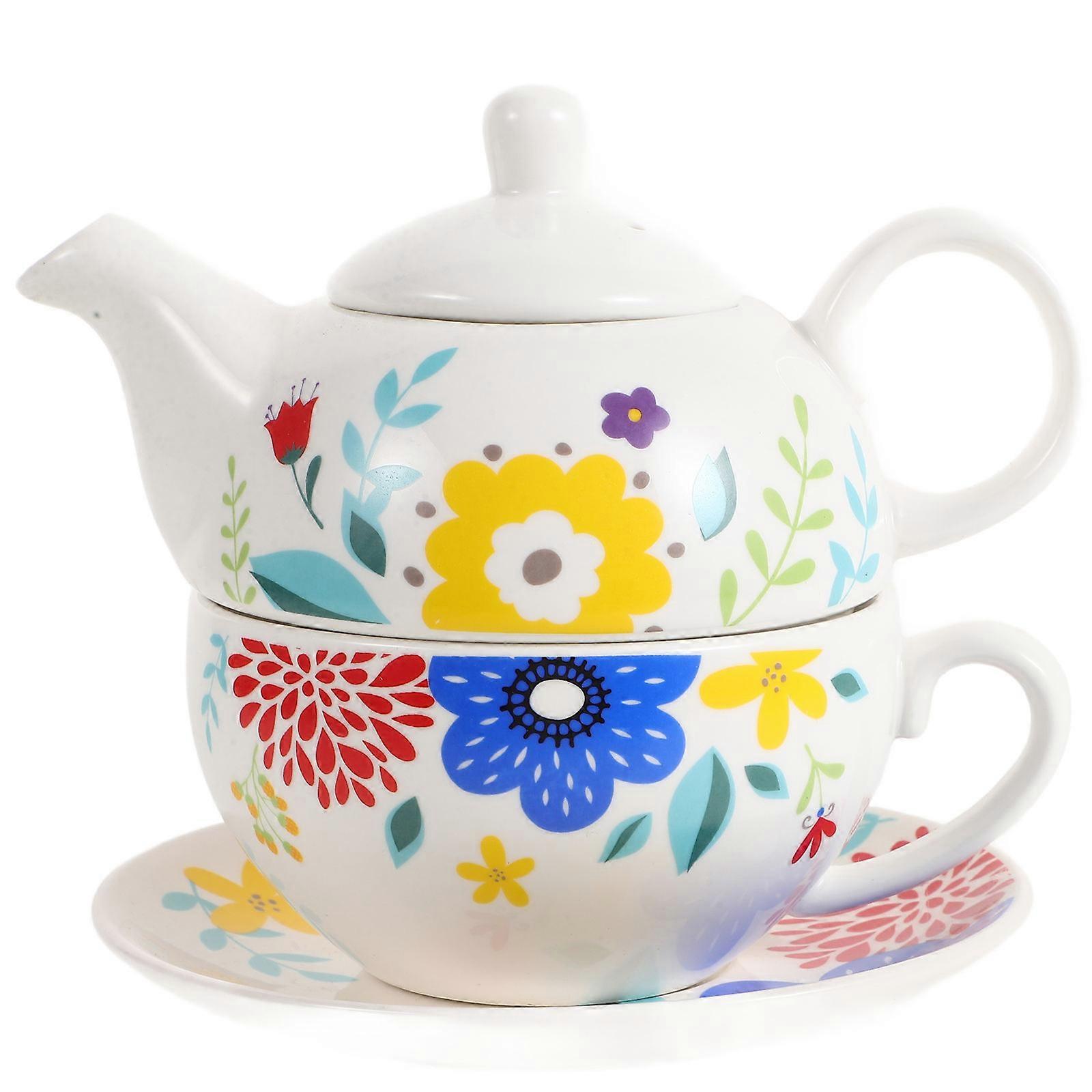 Tea Sets Ceramic Tea Pot for Household Use 1Set Multi Color Ceramic