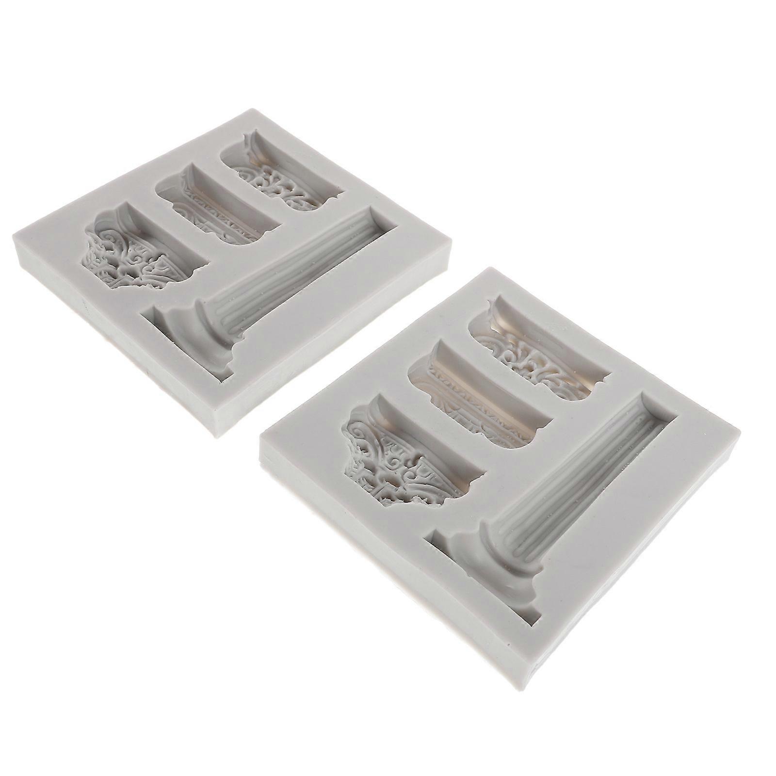 Roman Column Silicone Mold for Candy Cake Decorating 2Pcs Vintage Style