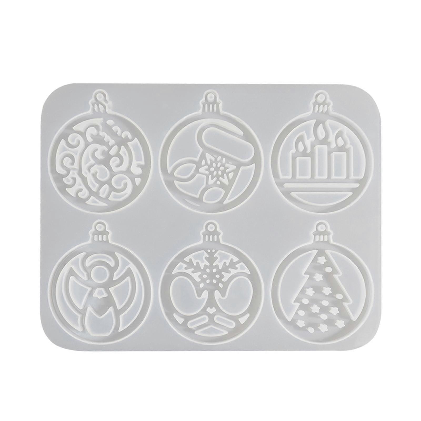 6 Pattern Christmas Decoration Elastomer Cast Set Ice Toll Charm Maker Simple Crafting Tool For Home Deck Multicolor