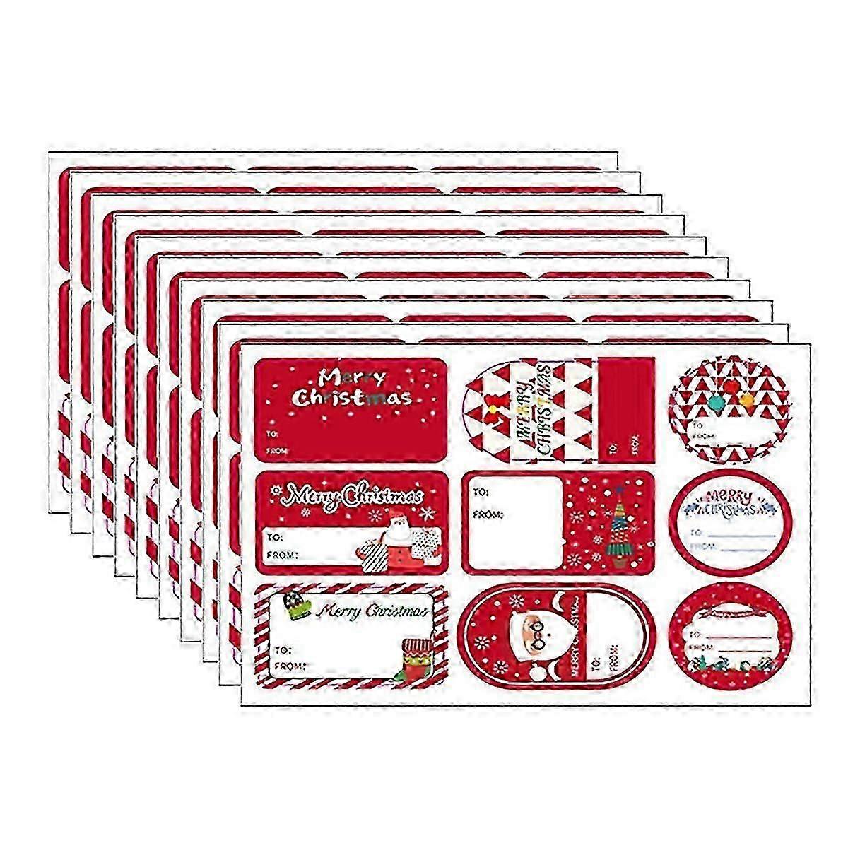 Gift name labels for Christmas decorations 10 sheets