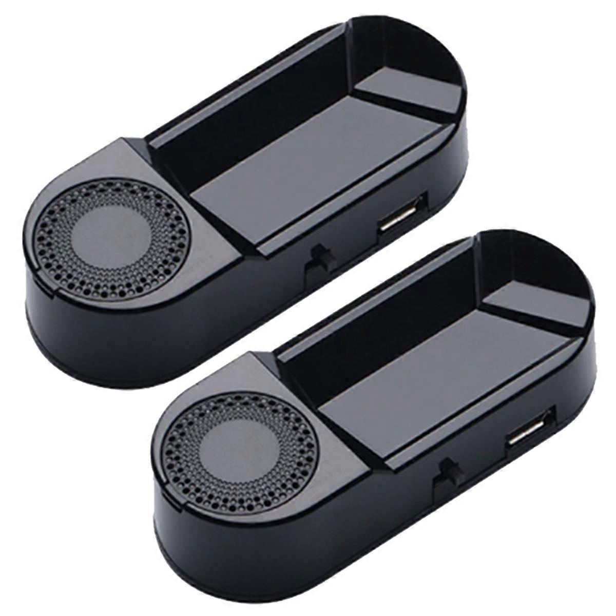 2Pcs Car Fake Security Light Solar Powered Simulated Alarm Wireless Warning Anti-Theft Lamp with Air Freshener Function