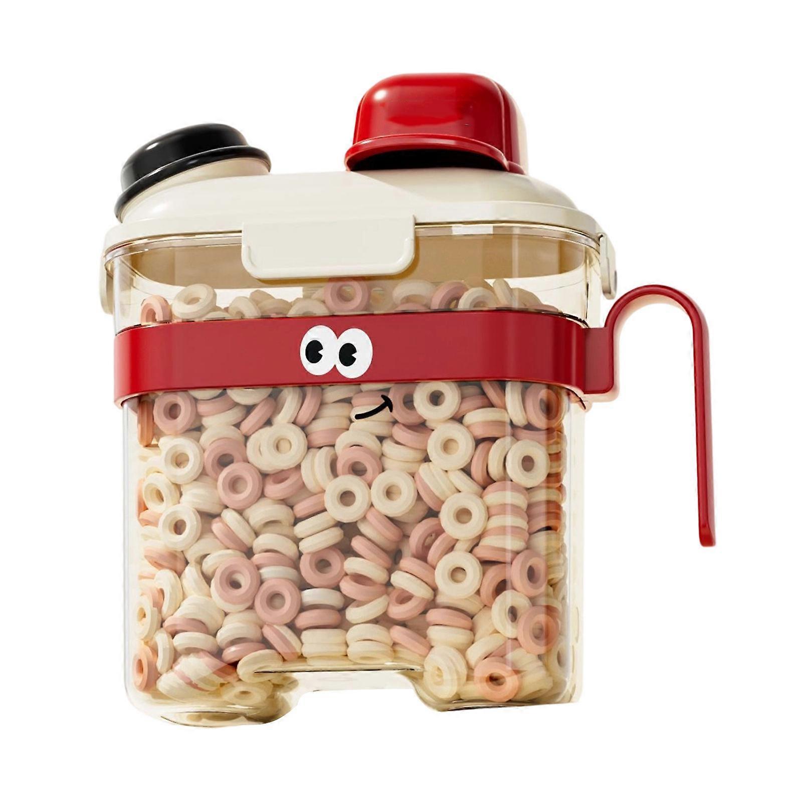 Playfulness Jugs Style Dry Food Containers For Dog Cats Secure Locking Mechanism Large Space Saving Pet Supplies  Red