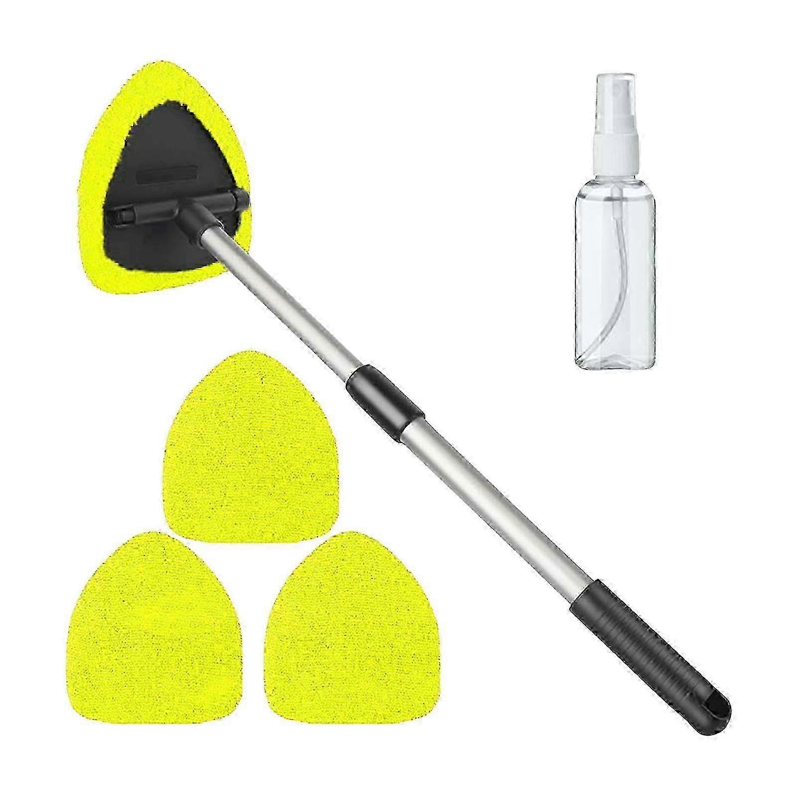 Car Window Cleaner Windshield Cleaning Tool with Long Handle No-Scratch Versatile Auto Glass Mirror Wand Care Kit