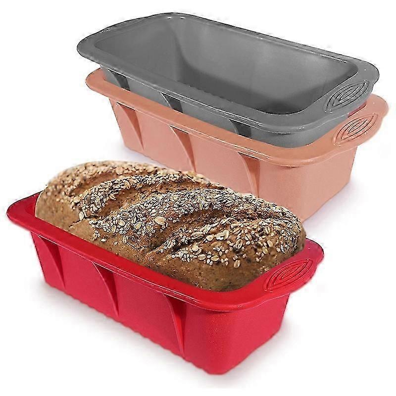3 Pack Silicone Bread Loaf Pan for Baking Homemade Cakes and Bread