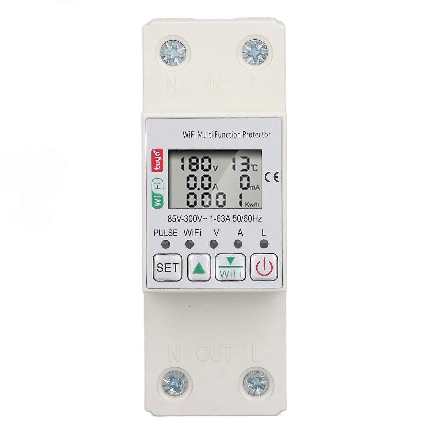 WiFi Smart Power Meter Switch for Tuya Energy Circuit Breaker Multi Function Protector with Metering