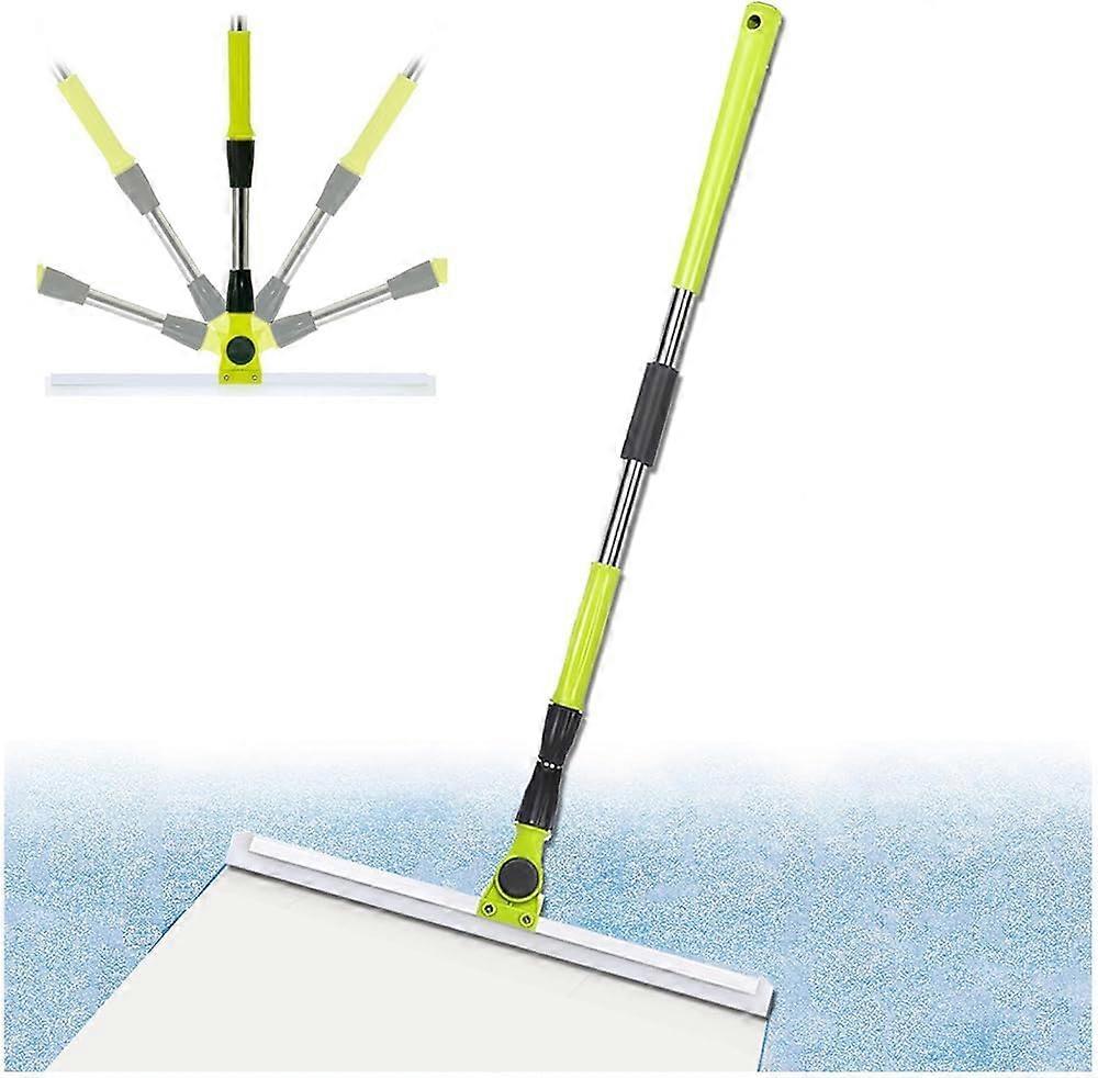 Silicone Floor Squeegee with 50cm Long Handle for Bathroom Tiles and Concrete Cleaning