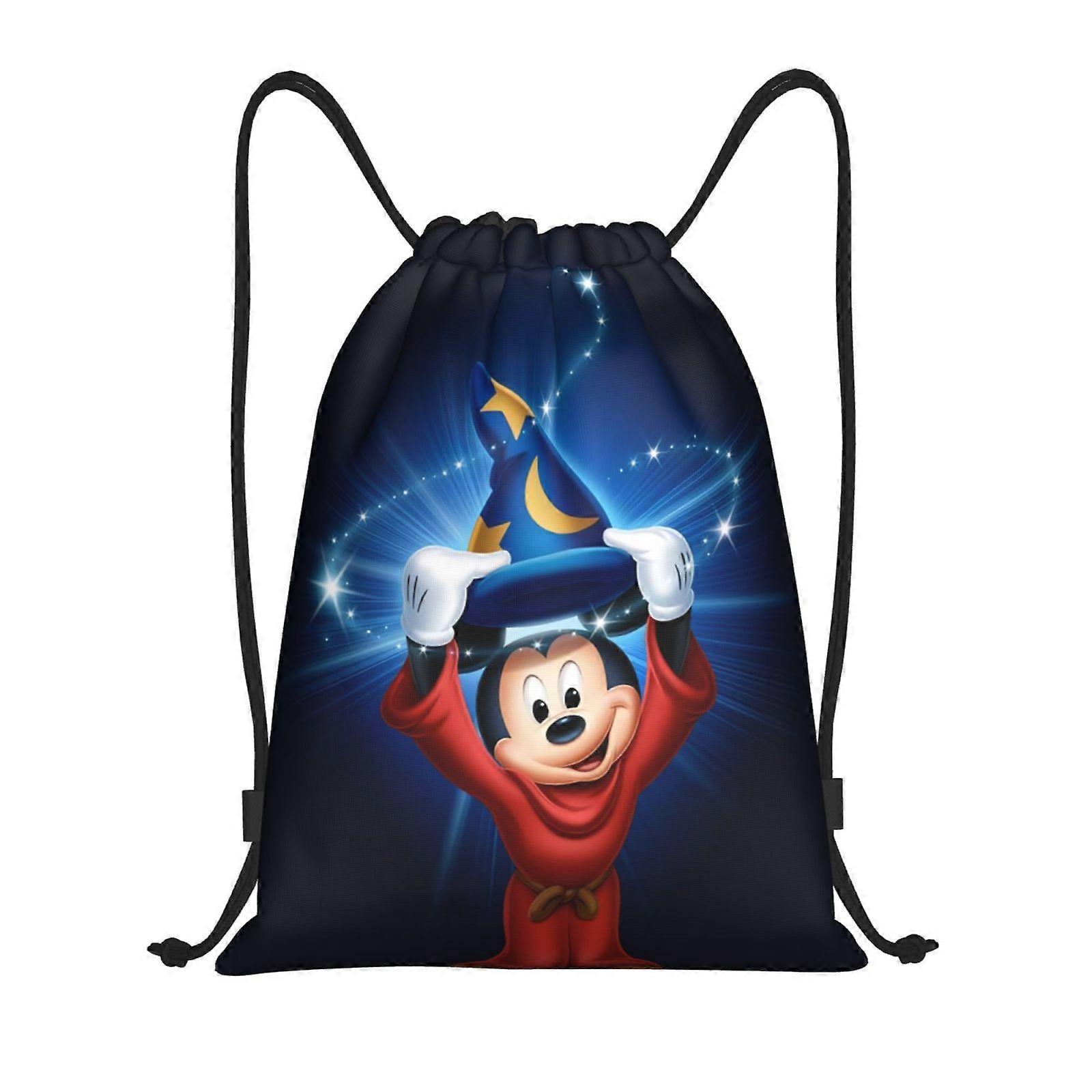 Mickey Mouse Classic Drawstring Bag, Collapsible, Sports, Fitness, Drawstring Bag, Unisex, Beach Sports Travel Bag Medium