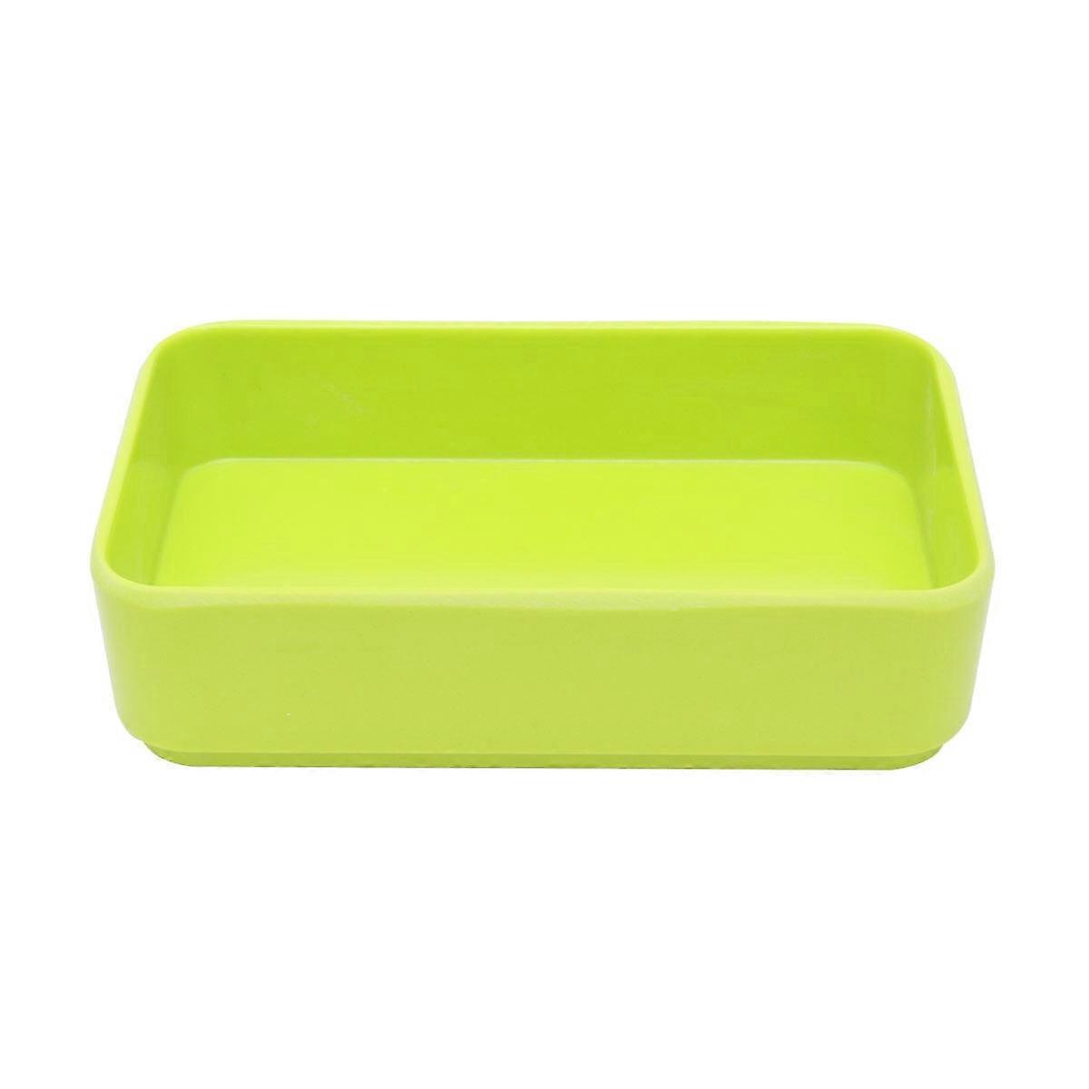 Melamine Rectangular Hot Pot Dish Plastic Barbecue Plate Tableware for Home Restaurant Buffet (Type B, Small Size, Green)