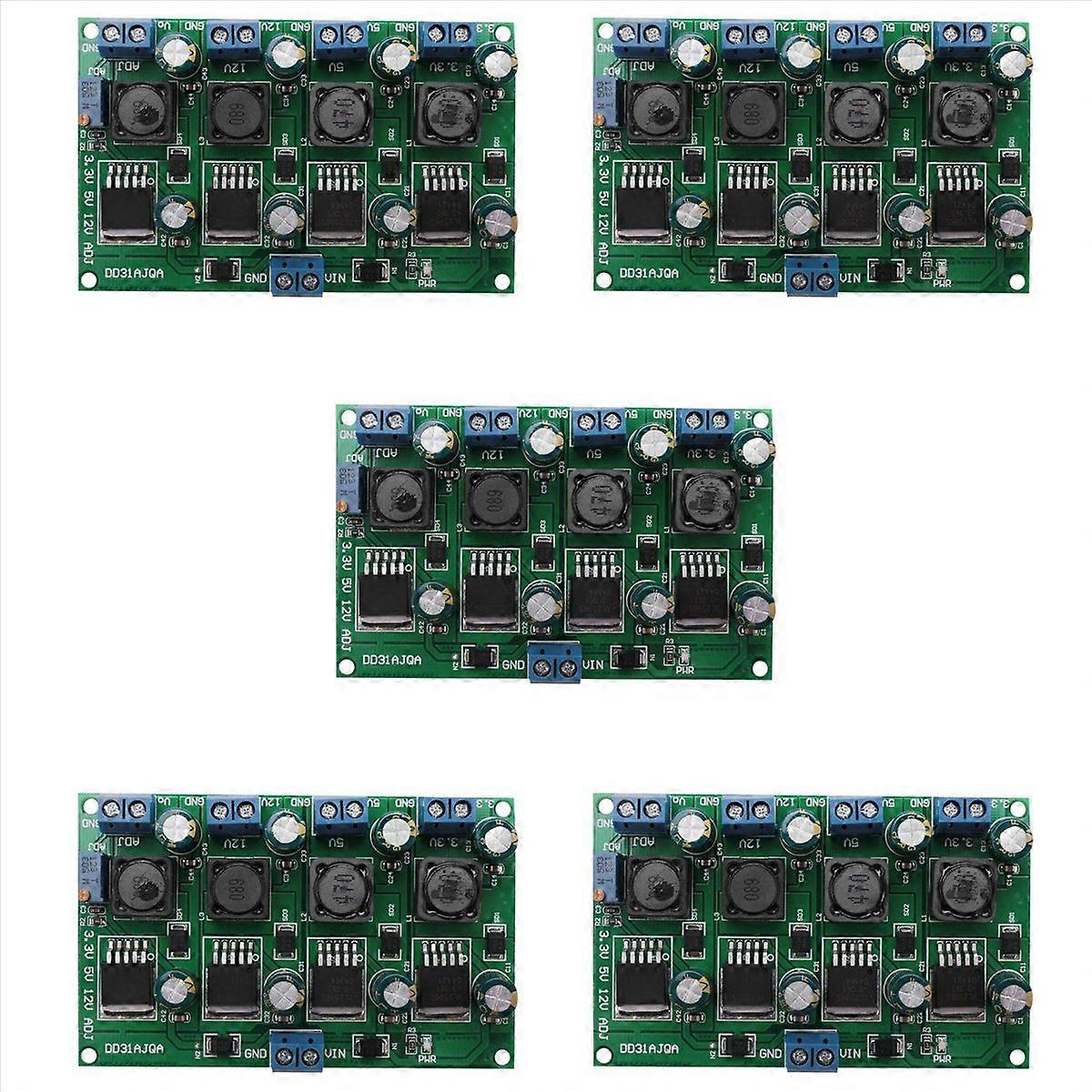 5X 3A 4 Channels Multiple Switching Power Supply Module 3.3V 5V 12V ADJ Output DC DC Step-Down Buck 