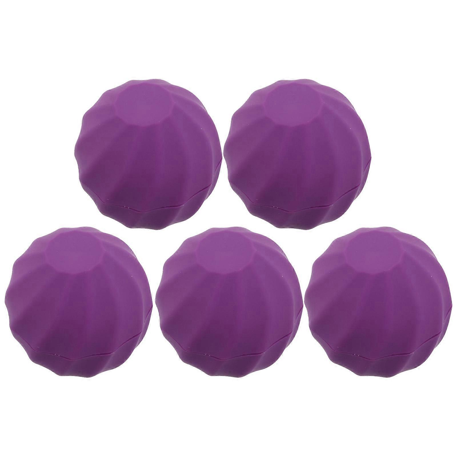 Refillable Lip Balm Tubes Plastic for Storage 5Pcs Purple Round Container
