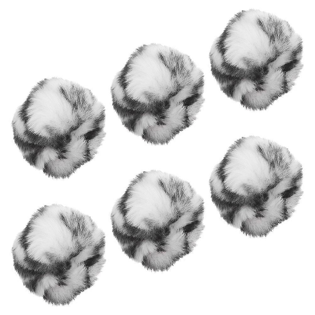 Catnip Infused Leopard Print Plush Toy Balls for Cats Interactive Exercise 6Pcs