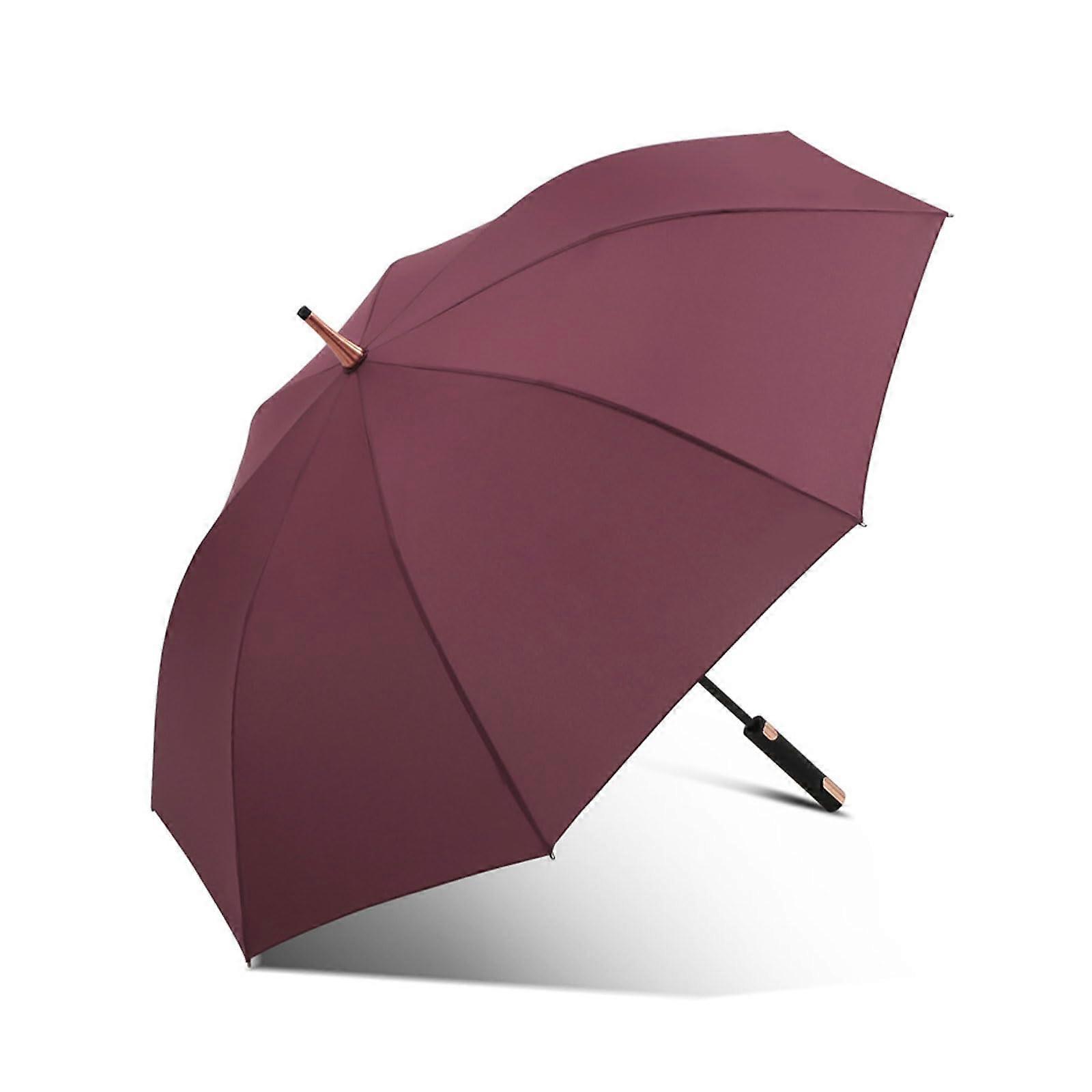 Large Windproof Golf Umbrella Automatic OneTouch Open 8Rib Frame for Sun and Rain Red