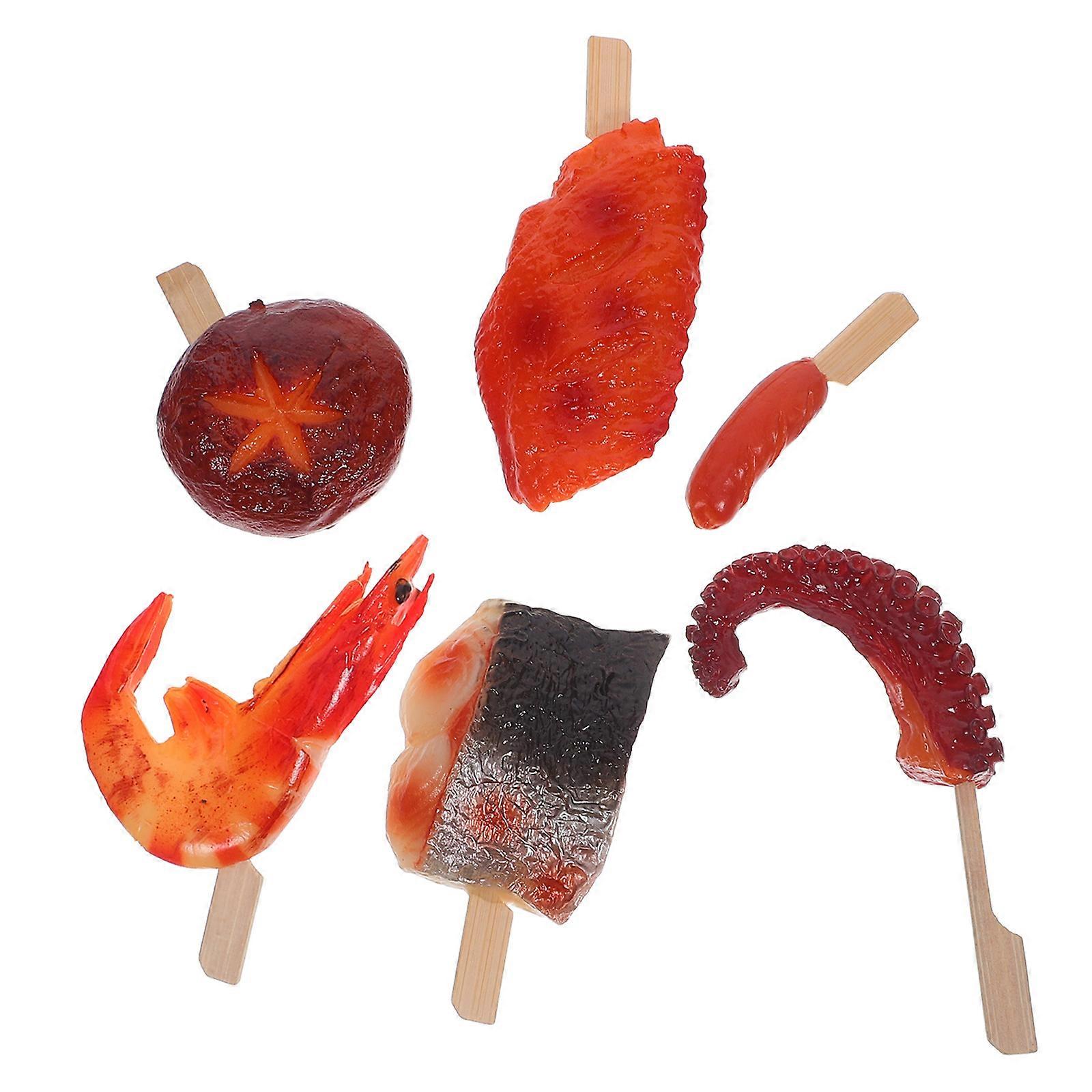 Fake Food Model for Decoration 1Set Simulated Grilled Meat Skewers