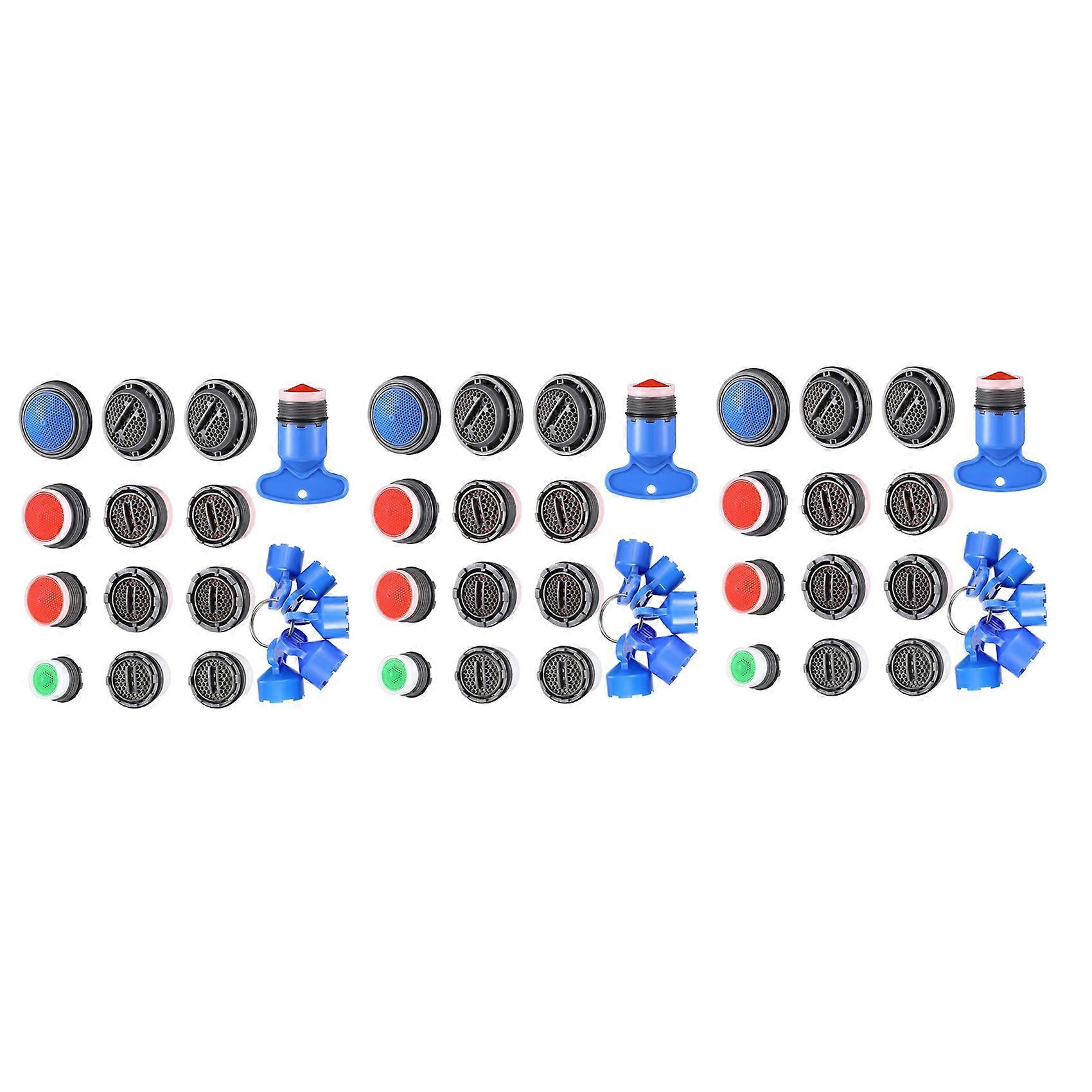 36 Pieces Faucet Aerator for Cache Aerators and 15 Pieces Cache Faucet Aerator Key Removal Wrenches, Cache Aerators