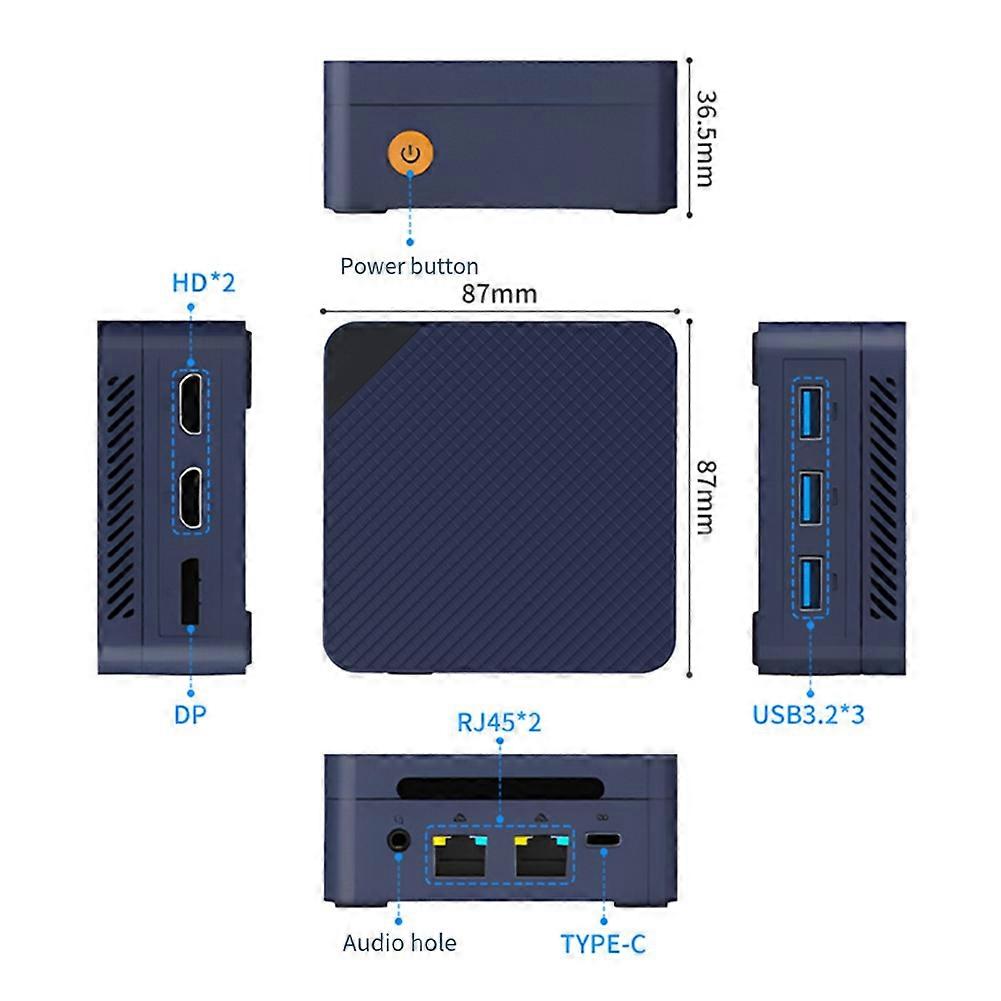 ZX06 Twin Lake N150 Mini PC Win11 12GB LPDDR5 4800MHz Dual LAN Dual HD Display Port Gaming Desktop Computer