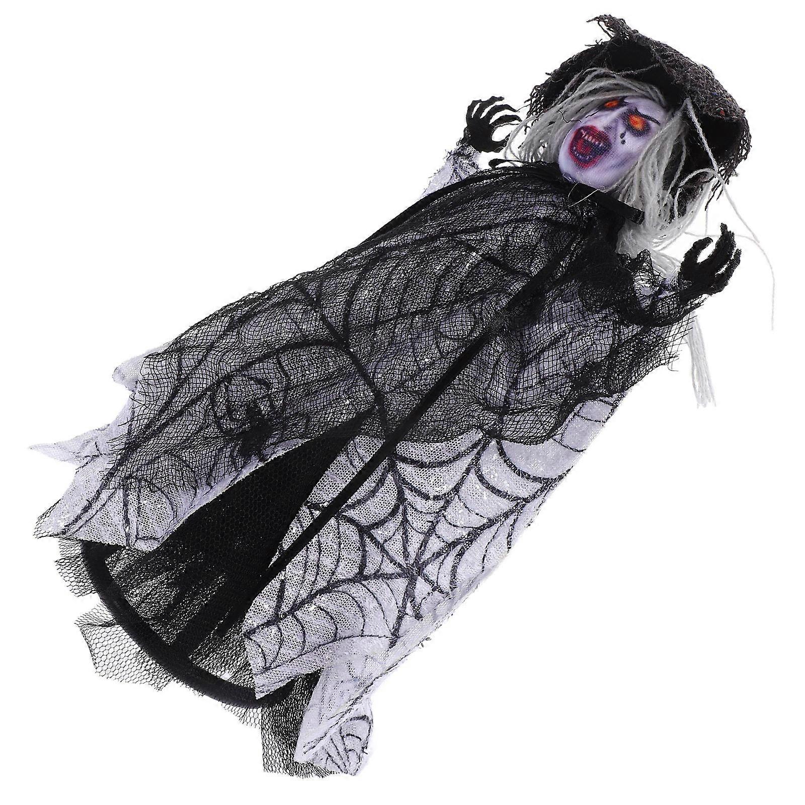 Halloween Scary Witch Doll for Playing Black Tree Topper