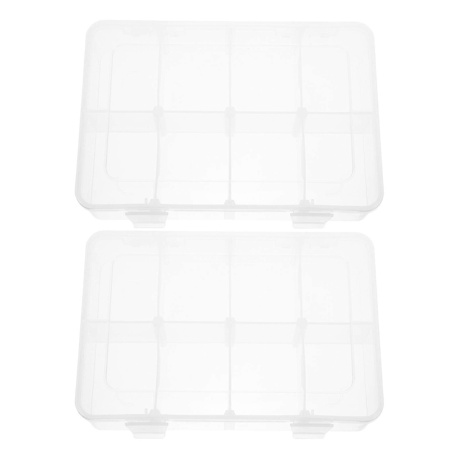 Plastic Organizer Box for Storage Use with 8 Grids and Dividers 2Pcs